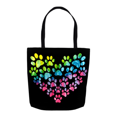 tie dye paw tote