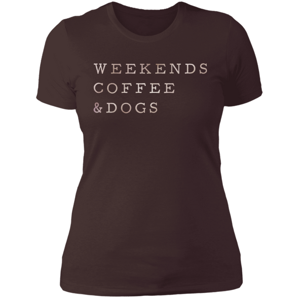 Weekends, Coffee & Dogs ladies tshirt