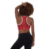 cherry bomb red padded sports bra